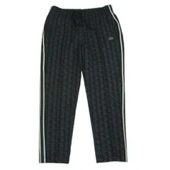 LACOSTE ラコステ XH1440-10 サイドテーピング モノグラム ジャカード トラック パンツ ブラック系 グレー系 L 5【美品】【中古】のサムネイル