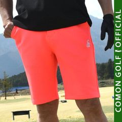 新品【COMONGOLF/コモンゴルフ】ポンチネオンカラーゴルフショートパンツ/ネオンピンク(CG-S23014)ゴルフウェア ハーフパンツ 短パン 膝上 夏 蛍光 ウエストゴム ゴルフパンツ 大きいサイズ ストレッチ M L XL XXL XXXL