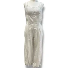 美品 SNIDEL スナイデル カップインキャミオールインワン ベージュ 1サイズ 麻混 サロペット レイヤード オーバーオール レディース 夏 ゴーゴー古着マルイ草加店1408