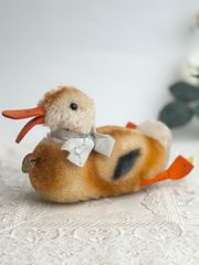 送料無料★シュタイフ★Play Duck 12cm オールID完品★アヒル/プレイダック/鴨★ビンテージ/アンティーク★Steiff★