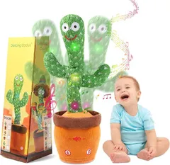 ISTATSO サボテン おもちゃ 踊るサボテン しゃべる ぬいぐるみ 動くサボテン 踊る/録音/歌う/LED発光 真似するぬいぐるみ talking cactus toy for kid 子供の日 誕生日 プレゼント クリスマス飾り 電池式
