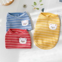 犬服 ドッグウェア おしゃれ かわいい  ボタン柄熊ちゃん付きタンクトップ猫