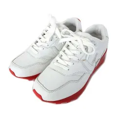 サンガッチョ Sangacio スニーカー にゅ～ずbe WHITE×RED レザー US6 