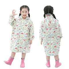 [Formemory] レインコート キッズ ポンチョ レインスーツ 子供 女の子 男の子 カッパ子供 通気速乾 ゴム付きの袖 超軽量 子供雨合羽 カッパ ランドセル対応 雨具 遠足 透明窓付き 防風 防水ハイネック 通学 携帯ポーチ付き 雨具 4色 (ホ