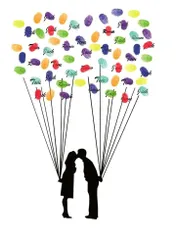 XPデザイン ウェディングツリー 結婚式 指紋ツリー 拇印 署名 アート ゲストブック ウェルカムボード(バルーン２ (A2))