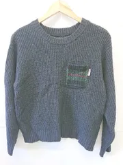 ◇ ⊇ Sonny Label URBAN RESEARCH 長袖 ハリスツイードポケットニットプルオーバー サイズF ネイビー レディース E  【1506110013613】