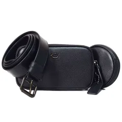 コーチ バッグ COACH ぺブルレザー ベルトバッグ ポーチ付き 2WAY ワンショルダー クラッチ バックパック ウエスト ボディバッグ ブラック CR749