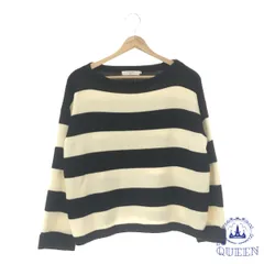 ☆美品☆ Samansa Mos2 blue サマンサモスモスブルー ニット シンプル おしゃれ 長袖 レディース ボーダー M 901-4135 送料無料 古着