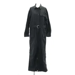 バビロン BABYLONE オールインワン つなぎ 麻 リネン混 長袖 ステンカラー F 黒 ブラック /AT ■OSのサムネイル