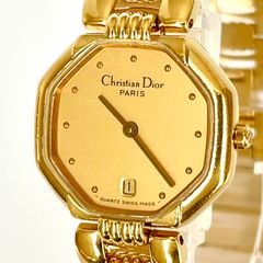 【美品】クリスチャンディオール ゴールド ラウンド レディース 腕時計 755 美品】クリスチャンディオール ゴールド ラウンド レディース