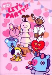 [중고] 클리어 파일 집합 (LET'S PARTY!!) A5 클리어 파일 [BT21 × 패밀리 마트] 대상 상품 구입 특전