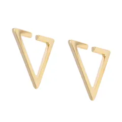 三角 イヤーカフ 耳骨クリップ 立体ピアス トライアングルイヤーカフ シンプル 三角 アクセサリー イヤリング メンズ レディース 一ペア (ゴールド)