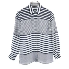 ARMANI EXCHANGE アルマーニエクスチェンジ ボーダー柄 長袖 シャツ XS ホワイト レディース 古着