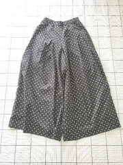 ◇ Θ pink adobe ピンクアドベ ドット 水玉柄 ガウチョ パンツ サイズM ブラック系 レディース E  【1509100082484】