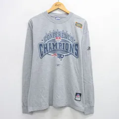 XL/古着 リーボック 長袖 ビンテージ Tシャツ メンズ 00s NFL ニューイングランドペイトリオッツ 大きいサイズ クルーネック グレー 霜降り