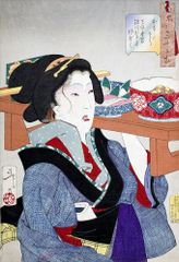 日本画家○ 高橋強方 ○ 美人画 肉筆絹本掛軸 / 秋田県 - メルカリ
