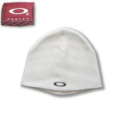 【90s】"赤タグ" OAKLEY white acrylic beanie vintage