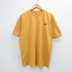 XL/古着 バンズ VANS 半袖 ブランド Tシャツ メンズ ワンポイントロゴ コットン クルーネック 黄 イエロー 25aug25 中古
