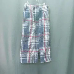 ◇ ⊇ NATURAL BEAUTY BASIC ナチュラルビューティーベーシック ウール混合 チェック柄 ロング タイト スカート サイズM ネイビー ベージュ レッド レディース E  【1410290053010】