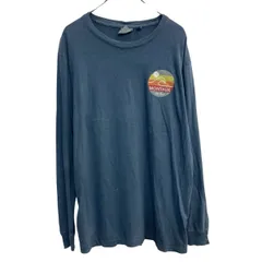U.S.VINTAGE 長袖 プリントTシャツ XL ネイビー U.S.ビンテージ ビッグサイズプリント ロンT ロングTシャツ 秋物 a709-6675