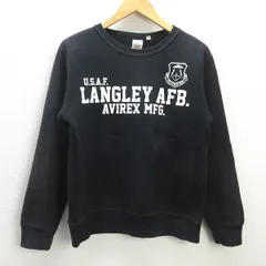 G■アヴィレックス/AVIREX スウェットシャツ/トレーナー 裏起毛【M】黒/men's/9【中古】■