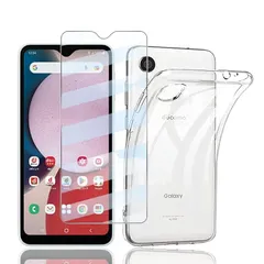 【1+1セット】対応 Galaxy A23 5G 用の ガラスフィルム+ケース カバー TPU 【日本旭硝子製】docomo SCG18 SC-56C 強化ガラス 保護フィルム 硬度9H 耐指紋 自動吸着 視力を保護 貼付簡単 Galaxy A23 5G  1