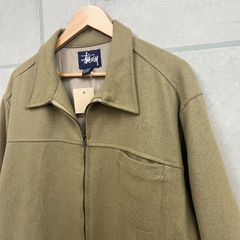 刺繍ロゴ” old stussy ジップアップ ブルゾン 刺繍ロゴ 90s - メルカリ