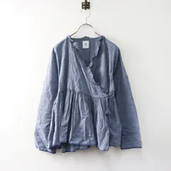 美品 maison de soil カシュクール ブラウス 1 ネイビー