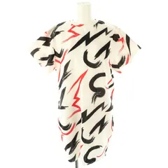 ザラ ZARA W&B collection 総柄 ワンピース ミニ 半袖 S オフホワイト /HK ■OS