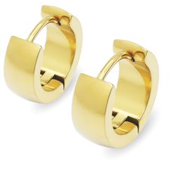 【幅5mm 内径9mm 球面リング 色：ゴールド 1ペア】[Adelina Style] フープピアス レディース メンズ リングピアス プレゼント