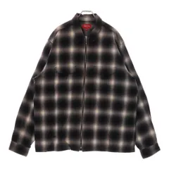SUPREME (シュプリーム) 22AW Shadow Plaid Flannel Zip Up Shirt シャドウ プラッド ジップアップ フランネルシャツ チェックシャツ ブラック/ホワイトのサムネイル