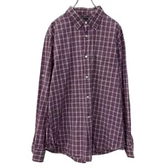 BANANA REPUBLIC 長袖 チェックシャツ XL パープル系 バナナリパブリック ボタン 胸ポケット コットン100% チェック柄 春物 a710-5802のサムネイル