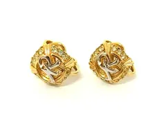 NINA RICCI ニナリッチ ラインストーン クリップ式 イヤリング アクセサリー レディース ゴールド系 DJ8578