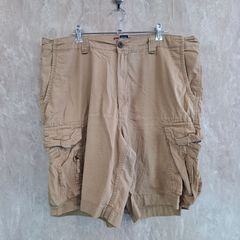 CHAPS チャップス チェック 格子模様 ロゴタグ ブラウン　茶色 36サイズ ハーフパンツ カーゴパンツ