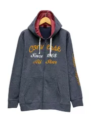 CONVERSE (コンバース) All Star Chuck Taylor Embroidery Logo パーカー ジップアップ 3L グレー 赤 メンズ/091