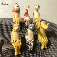 置物 動物オブジェ お座りアニマル ミニサイズ 6点セット