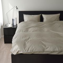Sleep Tailor 掛け布団カバー セミダブル 日本製 綿100％ 防ダニ 布団カバー 350本高密度生地 サテン 北欧 シルクのような肌触り ホテル仕様 掛けカバー 掛けふとんカバー ノーブル[ST] (セミダブル, シェルグレージュ)