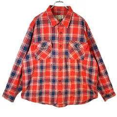 ダルース・トレーディングDuluth Trading長袖チェックシャツフランネルシャツゴツネル青ブルーオレンジ灰色グレーvintageヴィンテージ41221