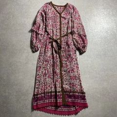 2022sacaiペイズリー柄 半袖 ロングワンピース - メルカリ