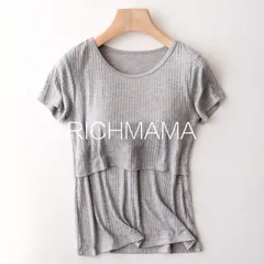 ♡JK05♡ グレー 授乳トップス マタニティ 授乳服 半袖 やわらかい