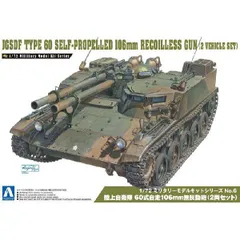新品 アオシマ 1/72 ミリタリーモデルキット No.06 陸上自衛隊 60式自走106mm無反動砲 2両セット プラモデル [佐川急便]