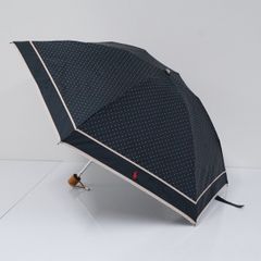折りたたみ日傘 POLO RALPH LAUREN ポロラルフローレン USED美品 晴雨兼用 ブラック ドット ロゴ刺繍 50cm FS9130
