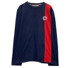 TOMMY HILFIGER DENIM ロンT ロングTシャツ L ネイビー レッド トミーヒルフィガーデニム プルオーバー 古着卸 アメリカ仕入 a611-5586