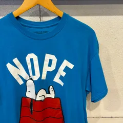 古着 L スヌーピー SNOOPY ピーナツ PEANUTS Tシャツ クルーネック 青
