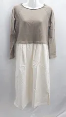 ◇ ⊇ URBAN RESEARCH アーバンリサーチ ドッキング 長袖 ロング ワンピース サイズF カーキ アイボリー レディース E  【1503050002820】