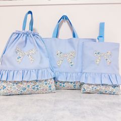 完成品】 入園 入学 セット レッスンバッグ リボン フリル 女の子