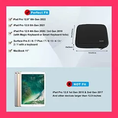 【スタッフおすすめ！】ProCase タブレット用保護ケース、EVA材 PCバッグ 耐衝撃と耐水 PC周辺小物入れ 12.9インチ以下のタブレットに対応：iPad Pro 12.9 6/5世代/ MacBook 11”/ Galaxy Ta