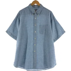 古着 ブルックスブラザーズ Brooks Brothers 346 チェック柄 半袖 リネン ボタンダウンシャツ メンズXL相当/eaa541059