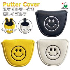ゴルフ ヘッドカバー クラブ カバー パターカバー 防水 スマイル模様