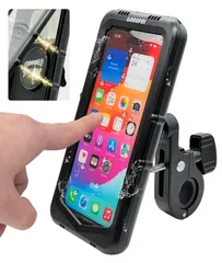 自転車 スマホホルダー 防水 バイク 自転車用スマホホルダー 原付 雨除け 防水スマホホルダー 【マグネット式だから使いやすい】 耐衝撃 角度調整が自由自在 超高感度スクリーン 防塵 防汚 7インチ以下対応 (ハンドルバー(Aタイ [Aタイプ(ハンドルバー)]